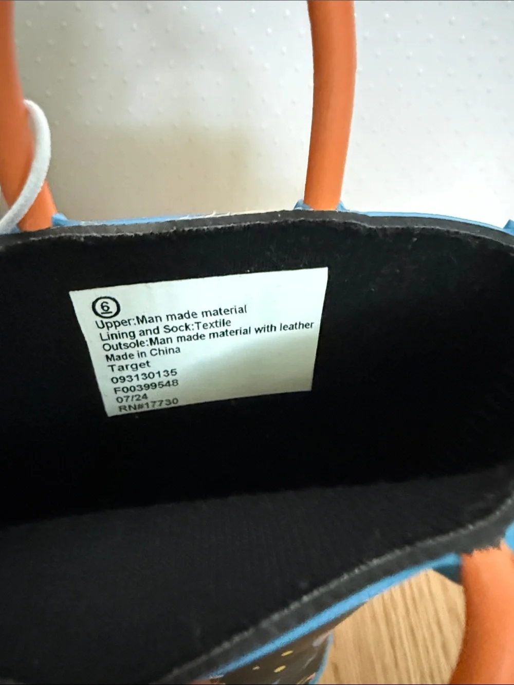 Target Kids Space Rain Boots Black with Blue and Orange
